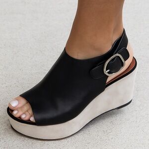 Black Leather Rudsak Women's Platform Sandals
